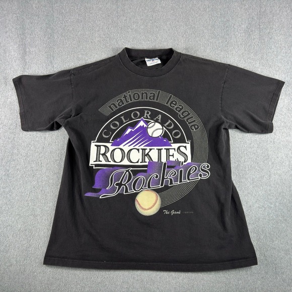 The Game Other - Vintage Colorado Rockies MLB Logo Athletic Graphic Print T-Shirt Men L